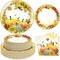 200 PCS Thanksgiving Pumpkin Paper Plates and Napkins Sets (Modern)